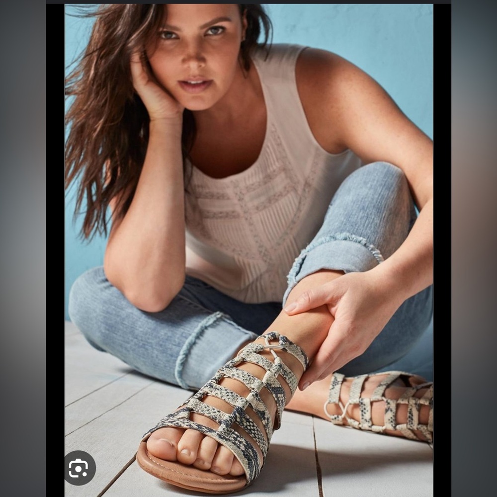 Torrid snake print gladiator sandals